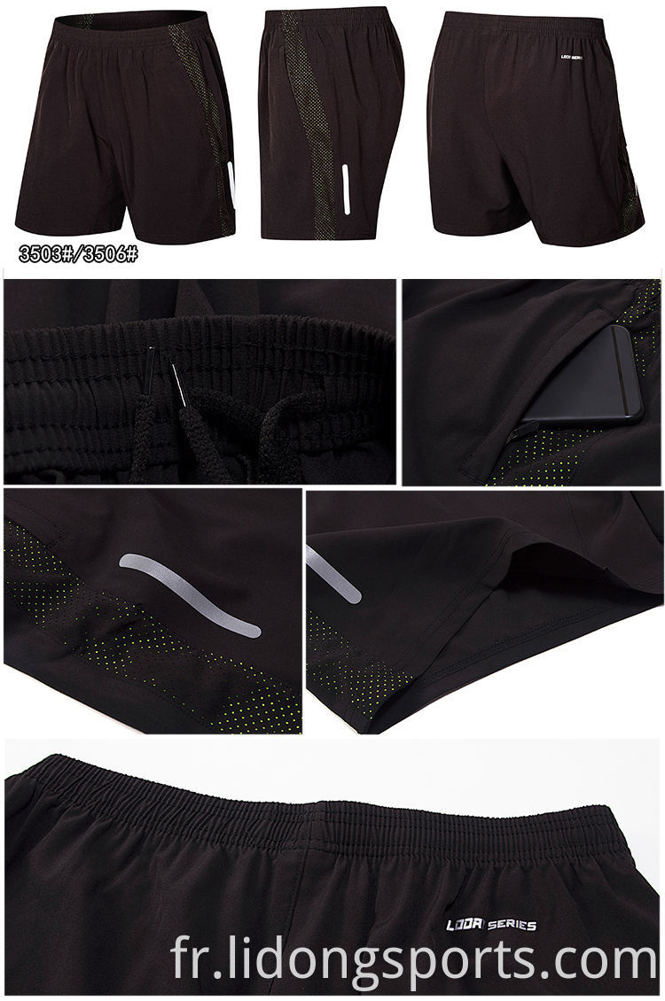 Vêtements noirs en gros Unisexe Unisex Dry Running Clothing LEGGings Sport Fitness Gym Shorts